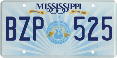 MS license plate BZP525