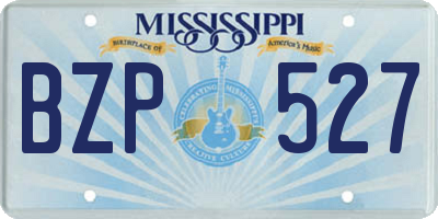 MS license plate BZP527