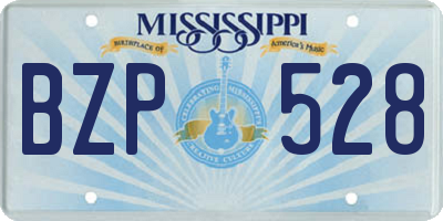MS license plate BZP528