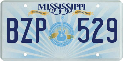 MS license plate BZP529