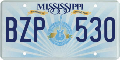 MS license plate BZP530