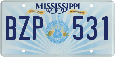MS license plate BZP531