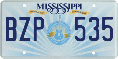 MS license plate BZP535