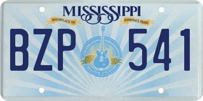 MS license plate BZP541