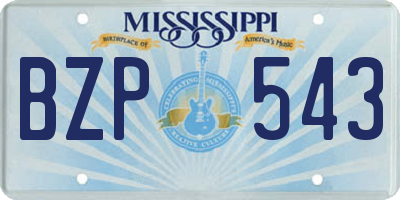 MS license plate BZP543