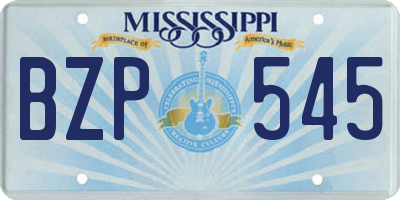 MS license plate BZP545