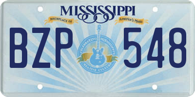 MS license plate BZP548