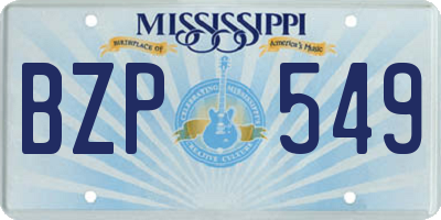 MS license plate BZP549