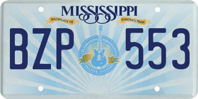 MS license plate BZP553