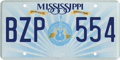 MS license plate BZP554
