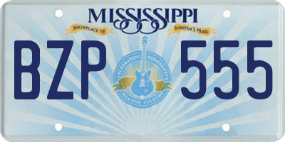 MS license plate BZP555