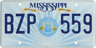 MS license plate BZP559