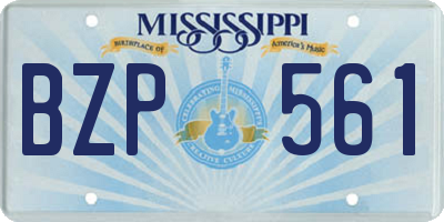 MS license plate BZP561