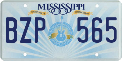 MS license plate BZP565