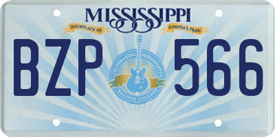 MS license plate BZP566
