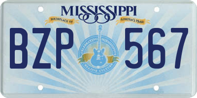 MS license plate BZP567