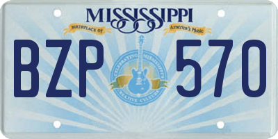 MS license plate BZP570