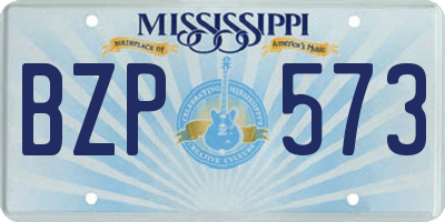 MS license plate BZP573