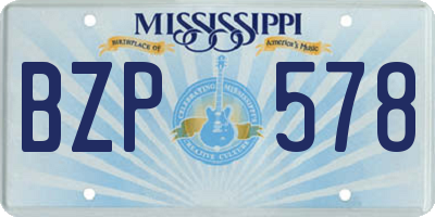 MS license plate BZP578