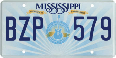 MS license plate BZP579