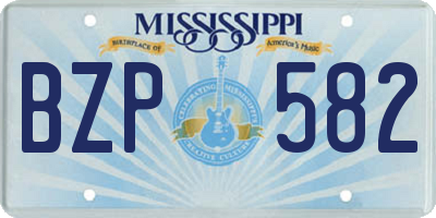 MS license plate BZP582