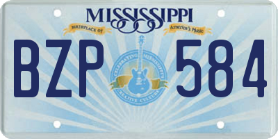 MS license plate BZP584