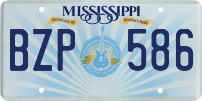 MS license plate BZP586