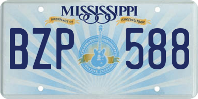 MS license plate BZP588
