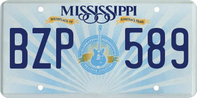 MS license plate BZP589