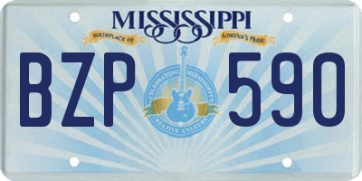 MS license plate BZP590