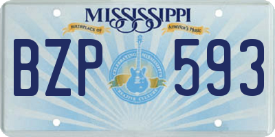 MS license plate BZP593
