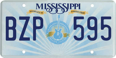 MS license plate BZP595