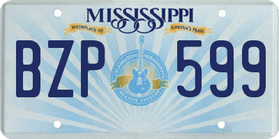 MS license plate BZP599