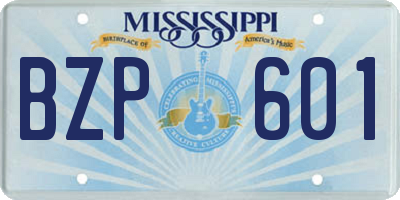 MS license plate BZP601