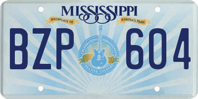 MS license plate BZP604
