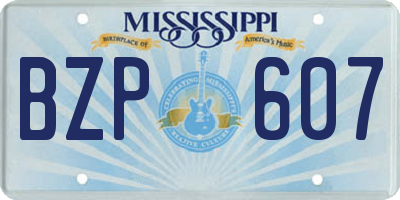 MS license plate BZP607
