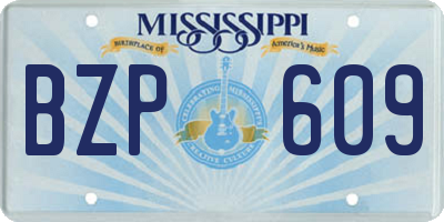 MS license plate BZP609