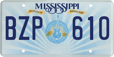 MS license plate BZP610