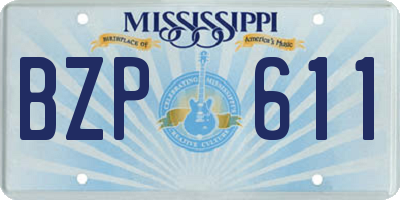 MS license plate BZP611