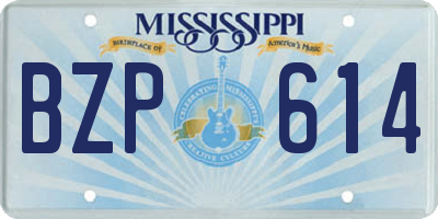 MS license plate BZP614