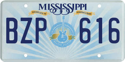 MS license plate BZP616