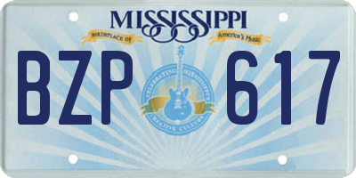 MS license plate BZP617