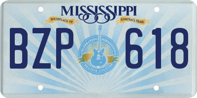 MS license plate BZP618
