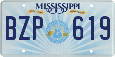 MS license plate BZP619