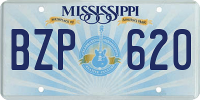 MS license plate BZP620