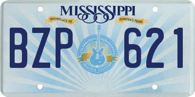 MS license plate BZP621