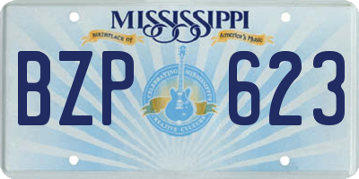 MS license plate BZP623