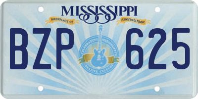 MS license plate BZP625