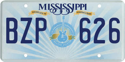 MS license plate BZP626