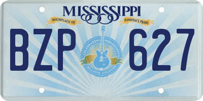 MS license plate BZP627